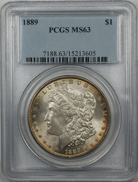 1889 Morgan Silver Dollar $1 Coin PCGS MS-63 Light Toning (BR-22 I)