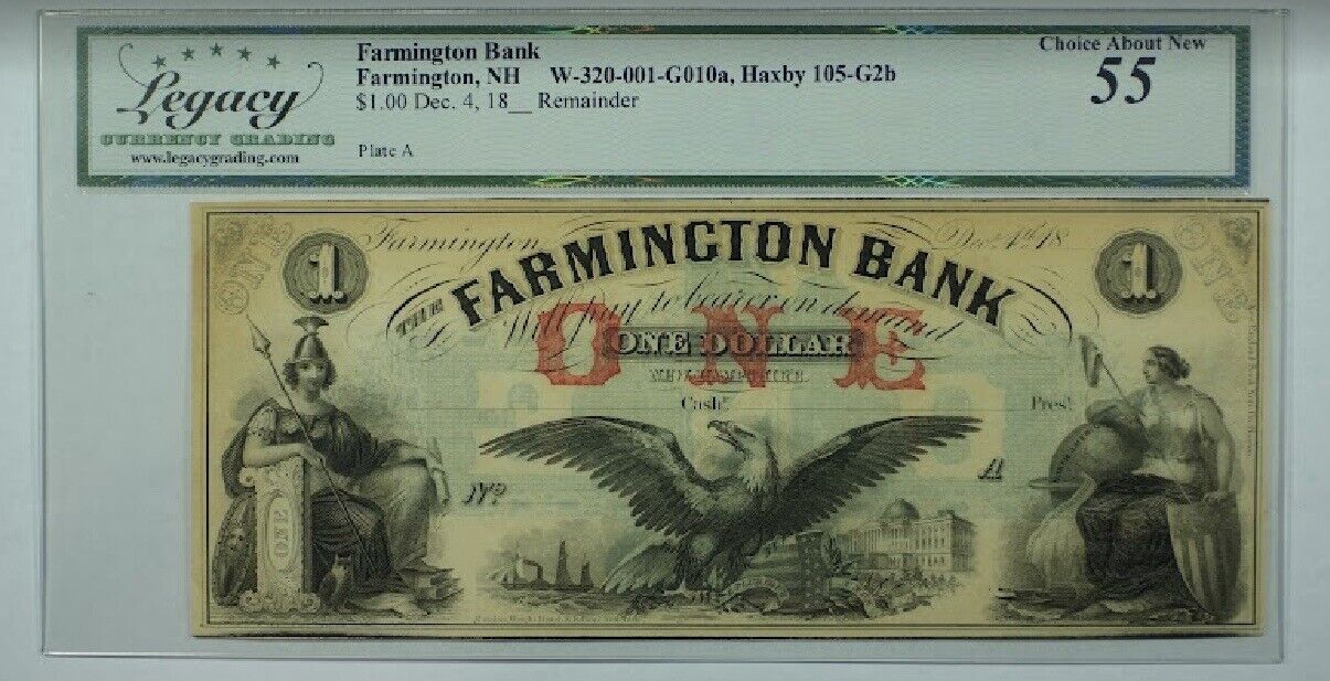 Farmington Bank,Farmington, NH Haxby 105-G2b, Legacy AU 55