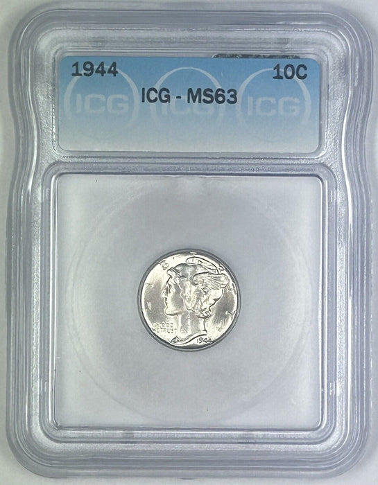 1944 Mercury Silver Dime 10c Coin ICG MS 63 (Looks Better) (54) E