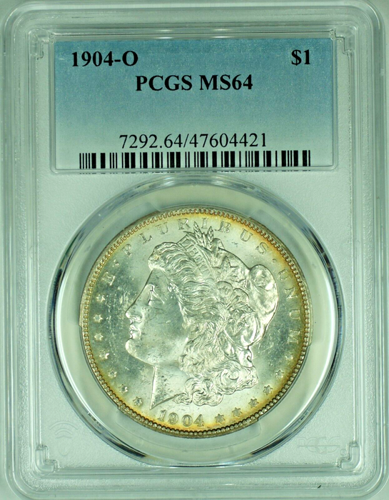 1904-O Morgan Silver Dollar $1 Coin Toned REV PCGS MS 64 (48) D