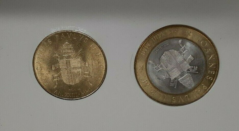 Vatican City 2 Piece UNC Souvenir Set - Pope John Paul II in Original Card