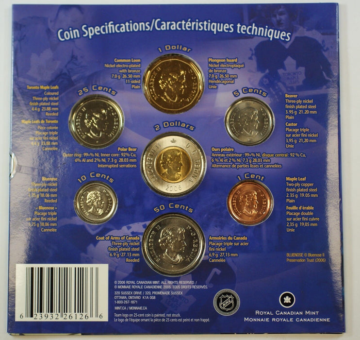 2006 Canada Toronto Maple Leafs Uncirculated 7 Coin Gift Set- Unopened