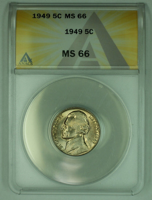 1949 Jefferson Nickel 5C ANACS MS 66 (51) A