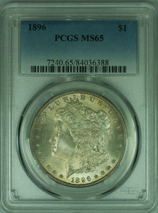 1896 Morgan Silver Dollar Toned PCGS MS 65