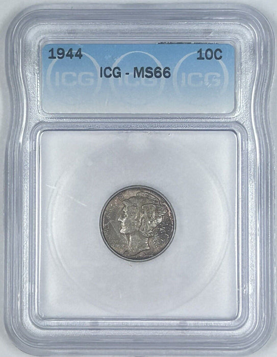 1944 Mercury Silver Dime 10c Coin Toned ICG MS 66 (54) E