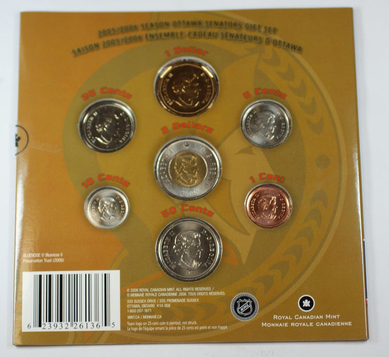 2005-06 Canada Hockey Ottawa Senators Uncirculated 7 Coin Gift Set
