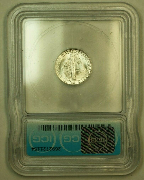 1945 Silver Mercury Dime 10c Coin ICG MS-65 U