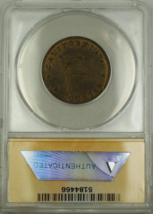 1847 Gaming Counter Token Flag Counter FLG-2 ANACS AU-50