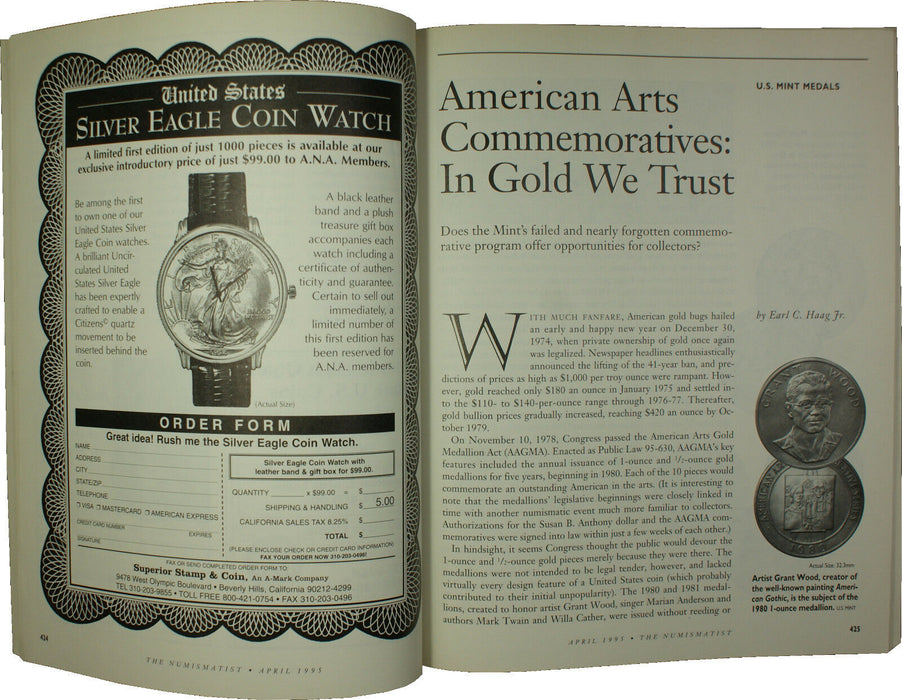 April 1995 The Numismatist Magazine Vol.108 Num.4 (EW)