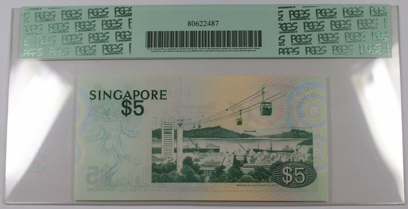 (1976) Singapore 5 Dollars Note SCWPM# 10 PCGS 67 PPQ Superb Gem New