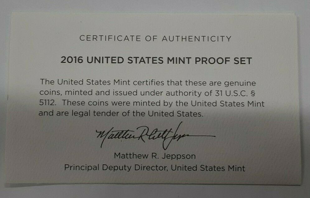 2016-S US Mint 13 Coin Proof Set as Issued in Original Mint Packaging