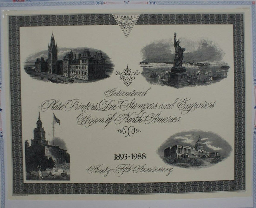 F 1988C IPPDS and EU 95th Anniversary Card Four vignettes in Black