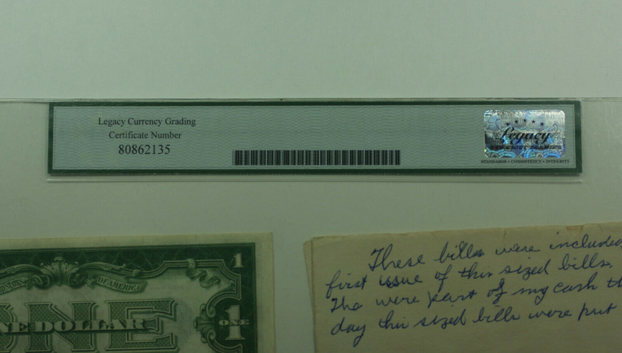 1928 One Dollar Silver Certificate $1 1928 Bank Envelope Fr. 1600 Legacy 58 PPQ