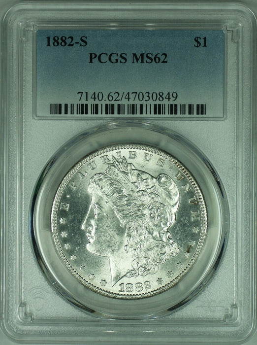 1882-S Morgan Silver Dollar Coin  PCGS MS-62   (35E)