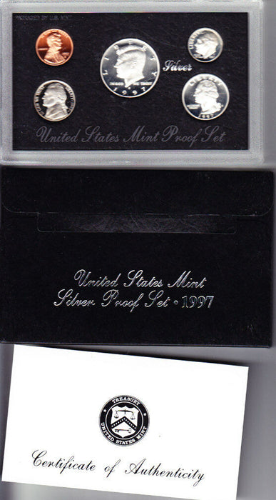 1997 US Mint Silver Proof Set, Gem Coins w/ Box