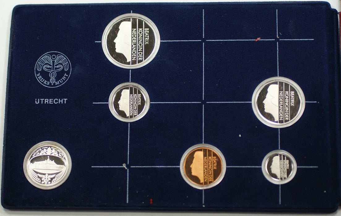 1984 Netherlands Proof Set 5 Coins and a Mint Token 's Rijks Munt Utrecht