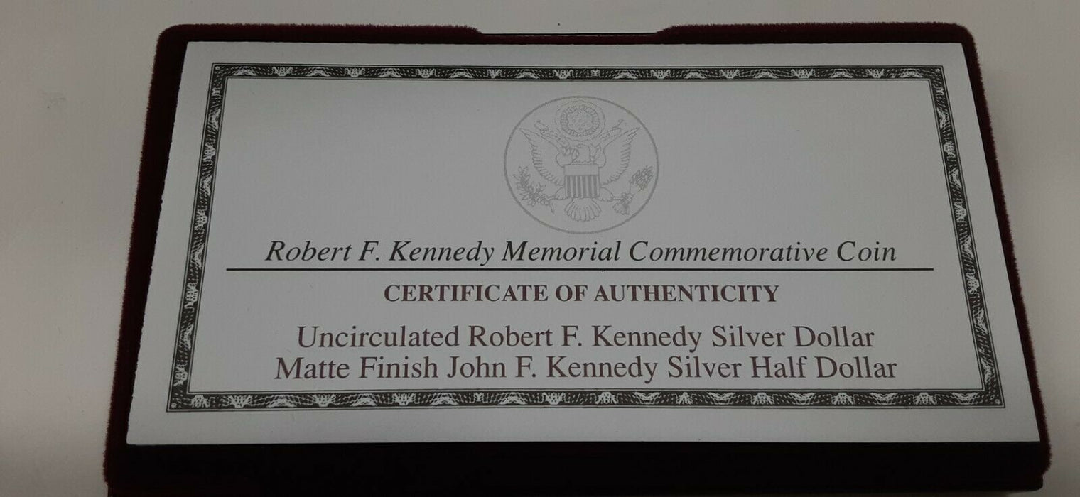 1998 U.S. Mint Kennedy Commemorative Collectors 2 Coin Set in OGP W/COA