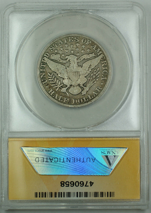 1914 Barber Silver Half Dollar, ANACS VG-8, Very Good Coin, TJB