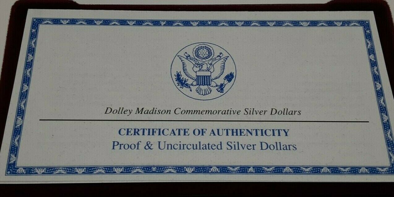 1999-P Dolley Madison Commemorative Silver Dollar 2 Coin Set BU/Proof in OGP