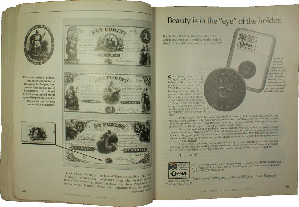 April 1998 The Numismatist Magazine Vol.111 Num.4 (EW)
