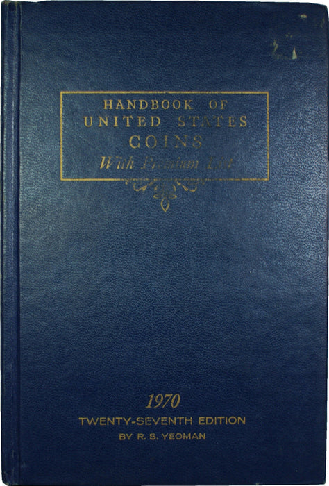 1970 27th Edition Blue Book Handbook of United states Coins R.S. Yeoman