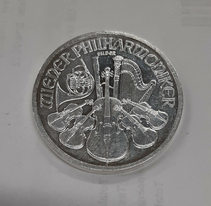 2009 Austrian Philharmonic 1oz .999 Fine Silver Coin Imperfect