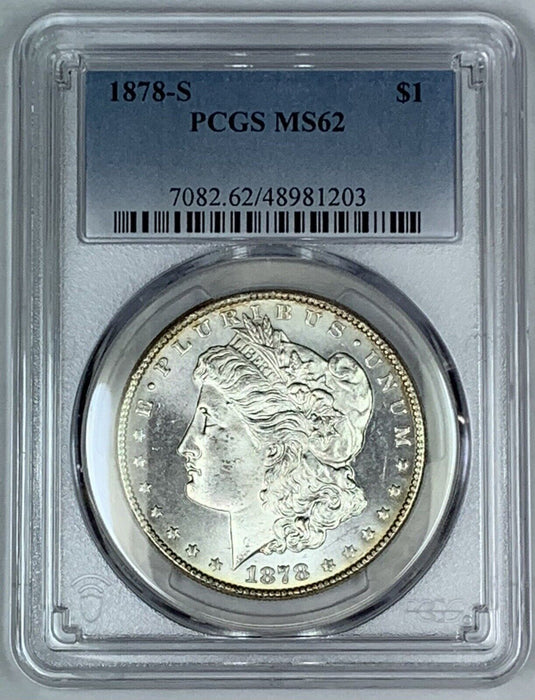 1878-S Morgan Silver $1 Dollar Coin PCGS MS 62 Looks Better (7)