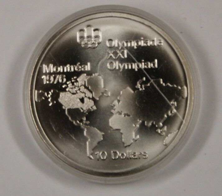 1973 Canada RCM 10 Dollar Silver 1976 Montreal Olympic Games Silver Coin