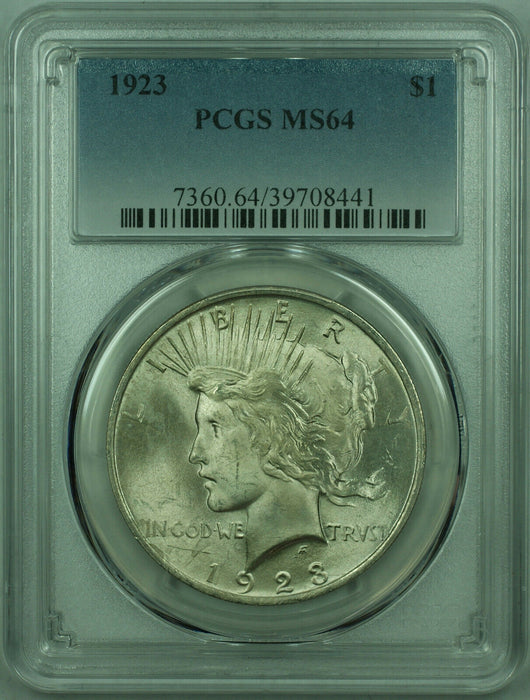 1923 Peace Silver Dollar $1 Coin PCGS MS-64 Better Coin (29) T