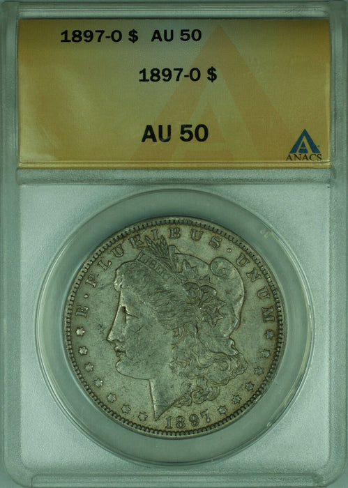 1897-O Morgan Silver Dollar $1 Coin ANACS AU-50