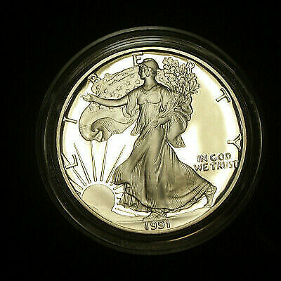 1991-S American Proof Silver Eagle Coin with Box and COA