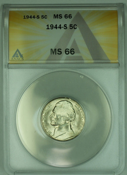1944-S Jefferson Silver Nickel 5C ANACS MS 66 (51) A