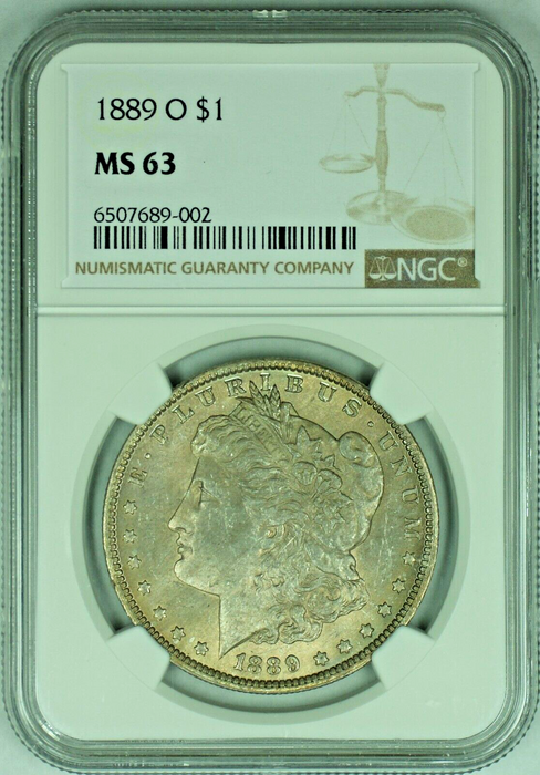 1889-O Morgan Silver $1 Dollar Toned Coin NGC MS 63