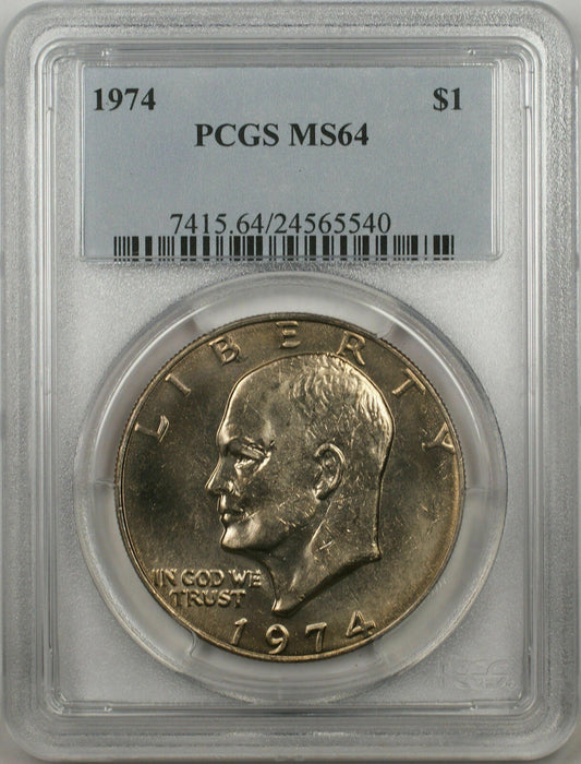 1974 Eisenhower Ike Dollar $1 Coin PCGS MS64 (BR-40 A)