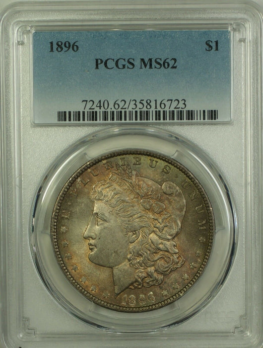 1896 Morgan Silver Dollar $1 PCGS MS-62 Toned (Better Coin) (10)