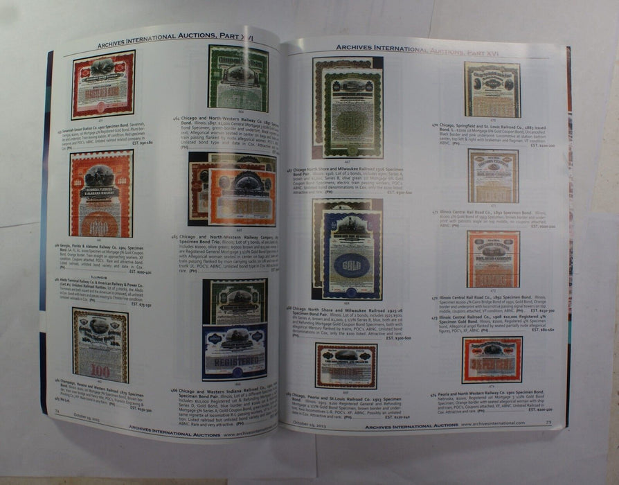 10/22/13 NYC/NJ US &World Banknotes Part XVI Archives INTL Auction Catalog A235