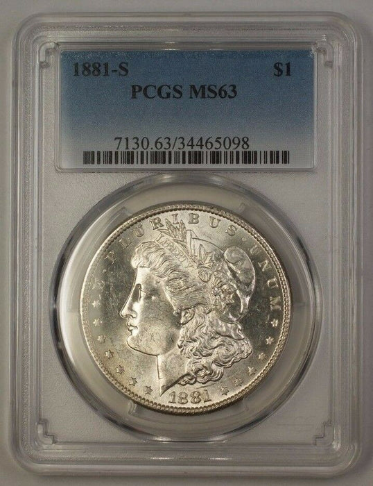 1881-S US Morgan Silver Dollar $1 Coin PCGS MS-63 (17b) (Better)