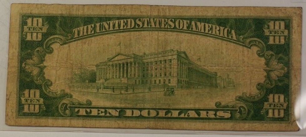1929 $10 National Currency Note National Banknote of Gaithersburg MD CH#4608 VG