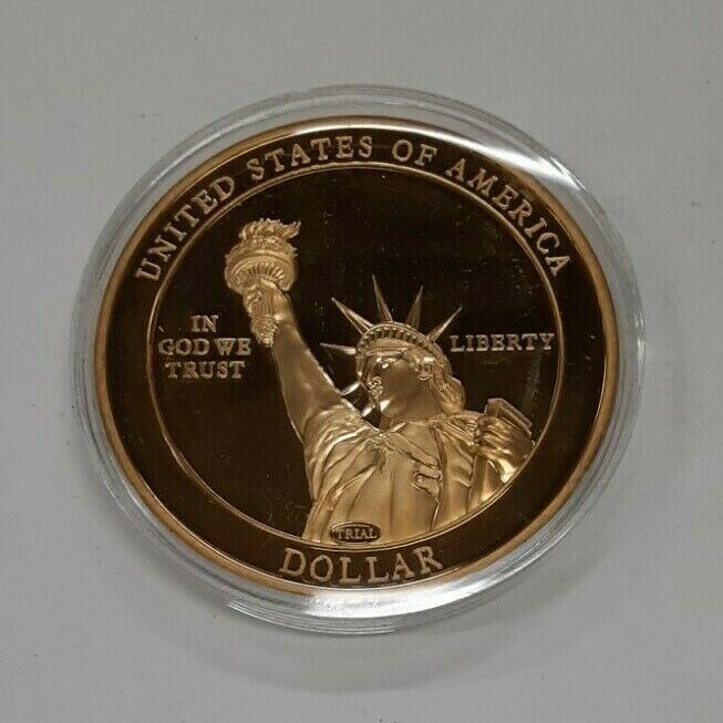 Harry S. Truman American Mint Gold Plated Trial Dollar Commem in Capsule w/COA