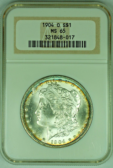 1904-O Morgan Silver Dollar $1 Coin Toned NGC MS 65 (49)