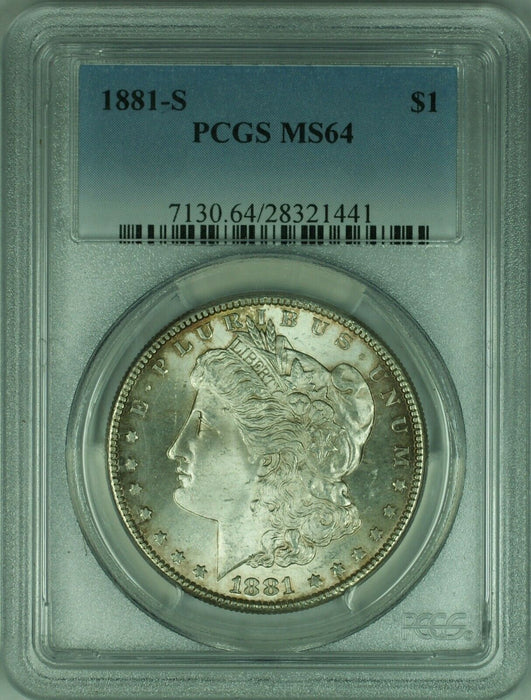 1881-S Morgan Silver Dollar Coin $1 PCGS MS64 (32 I)