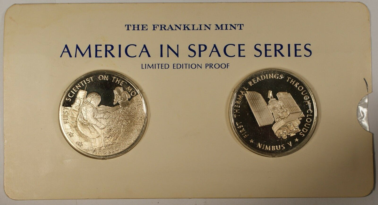 America in Space Series: Apollo XVII & NIMBUS V Sterling Silver Proof Medals