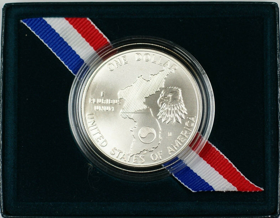 1991-D Korean War Commemorative Uncirculated UNC Silver Dollar $1 Coin as Issued