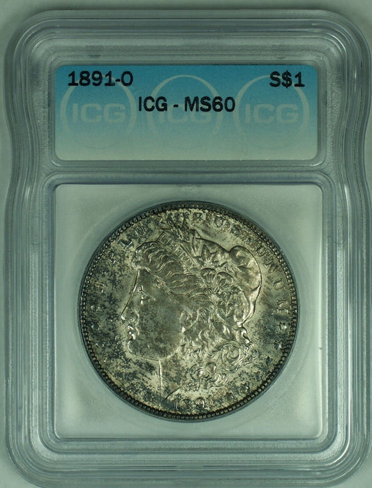 1891-O Morgan Silver Dollar Toned $1 Coin ICG MS 60 (23)