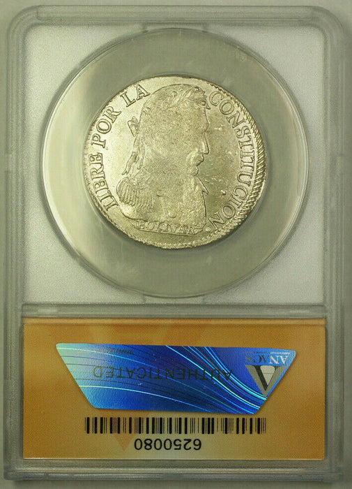 1830-P JL Bolivia 4 Soles Silver Coin ANACS AU-50 Details