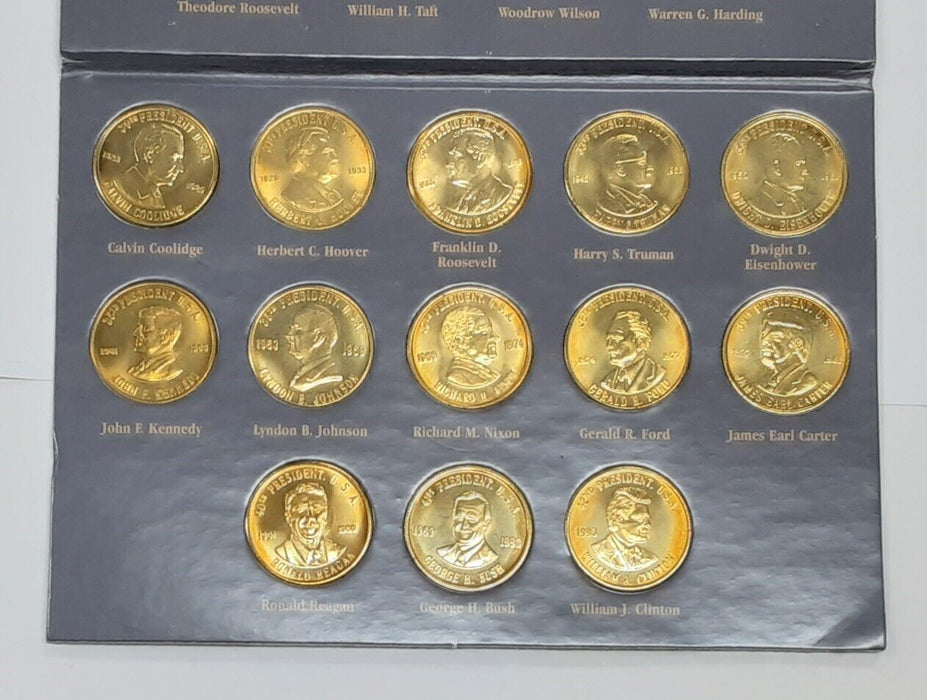 41 Piece Brass President Medal Set Including Washington Thru Clinton in Folder