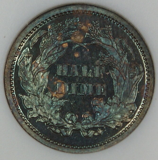 1868 Seated Liberty Proof Half Dime NGC PF-64 Toned OGH