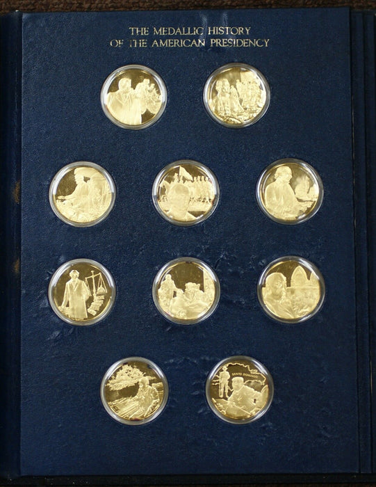 Medallic History of The US Presidency 100 Gold Plated Sterling Silver Medals