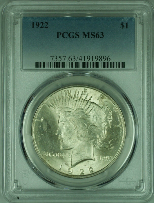 1922 Peace Silver Dollar S$1 PCGS MS-63  (35E)