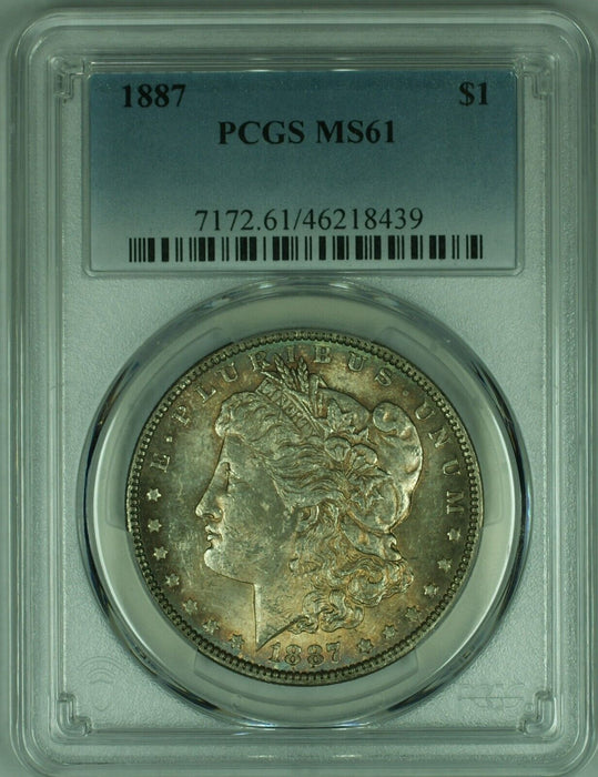 1887 Morgan Silver Dollar  PCGS MS-61 W/Toning  (25A)